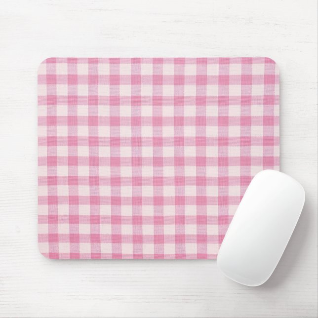 Baby Pink Gingham Musmatta (Med mus)