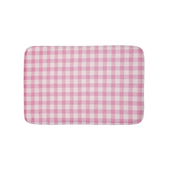 Baby Pink Gingham Pattern Badrumsmatta (Framsidan)