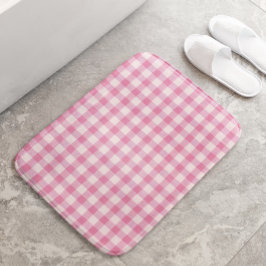 Baby Pink Gingham Pattern Badrumsmatta