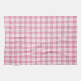 Baby Pink Gingham Pattern Kökshandduk