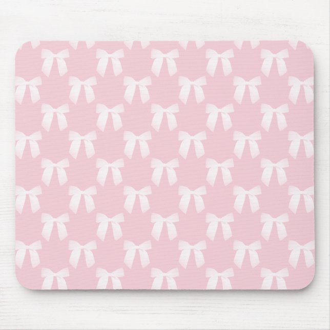 Baby Pink Pastel With White Bows Musmatta (Framsidan)