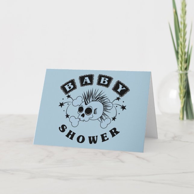Baby Pojke Dödskalle Inbjudan (Framsida)