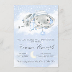 Baby pojke elefant baby baby shower inbjudningar