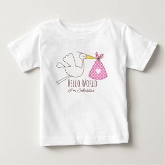Baby Pojke Hej Världen Jag är Sebastian Personlig T Shirt