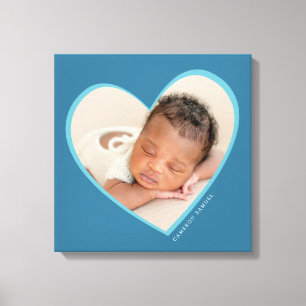 BABY POJKE modern foto skiktad hjärnram blå Canvastryck