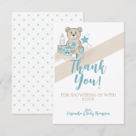 Baby pojke Teddybjörn Tacksamhetskort Tack Kort