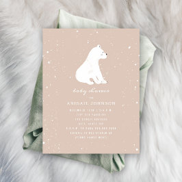 Baby Polar Bear Rosa Baby Shower Inbjudningar