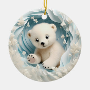 Baby Polar Björn jul Julgransprydnad Keramik