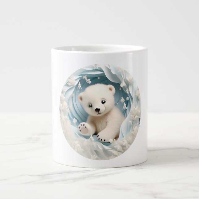 Baby Polar Björn jul Jumbo Mugg (Framsidan)