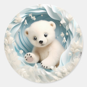 Baby Polar Björn jul Runt Klistermärke