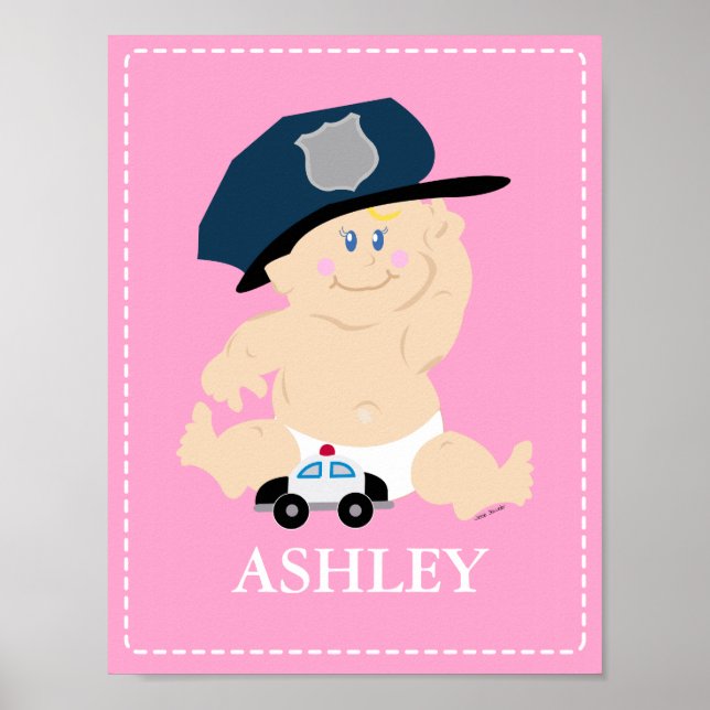 Baby POLIS NURSERY Rums Konsttryck Present Poster (Framsidan)
