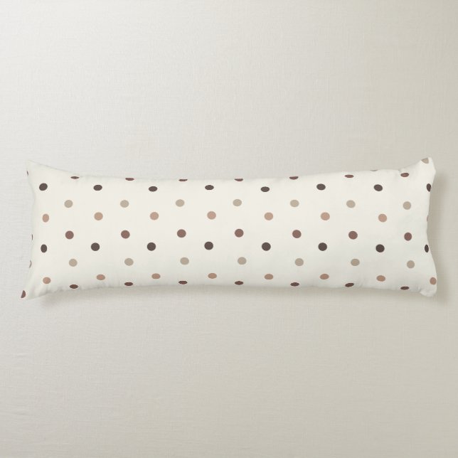 Baby polka punkt mönster i bruna toner kroppskudde (Framsidan)