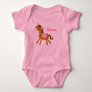 Baby Pony Horse Personlig Baby Creeper T-Shirt