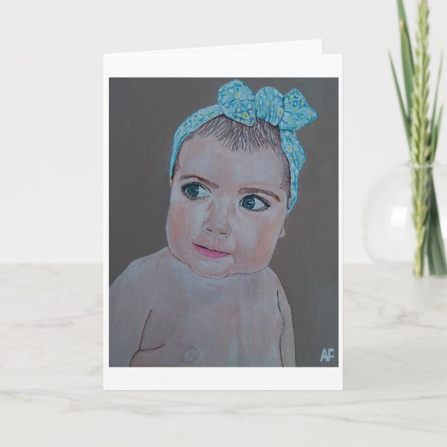 Baby Porträtt Painting av Alfred Fox Kort (Framsida)