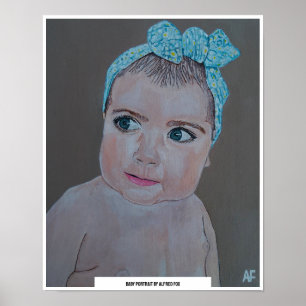 Baby Porträtt Painting av Alfred Fox Poster