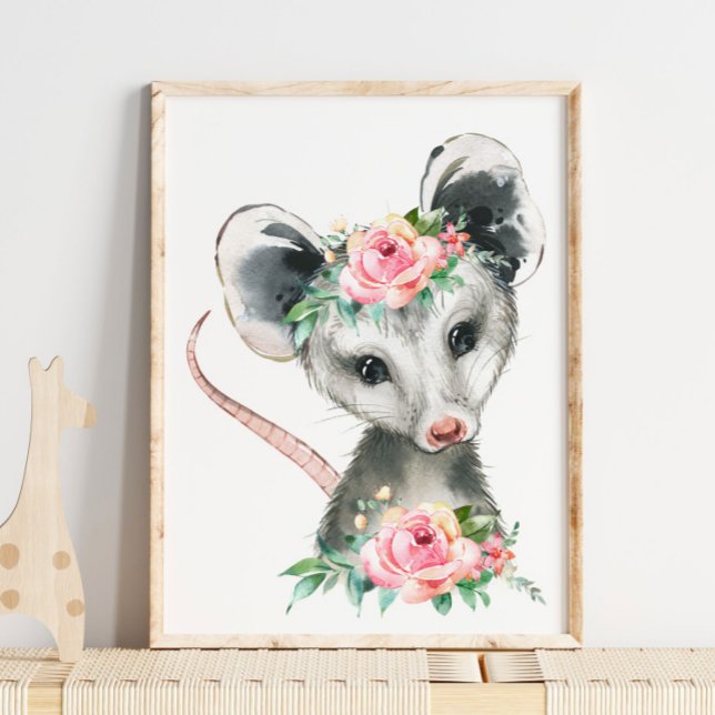 Baby Possum Skogs Djur Plantskola | Väggtryck Poster (Skapare uppladdad)