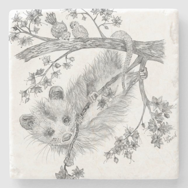 Baby Possum Stone Underlägg (Framsidan)