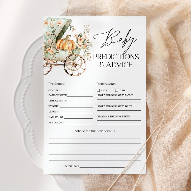 Baby Predictions and Advice Pumpkin Baby Shower (Skapare uppladdad)