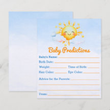 Baby Predictions Game Card – Minimal Baby Shower 