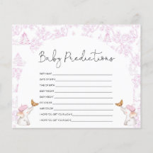 Baby Predictions Rosa Toile Baby Shower Game
