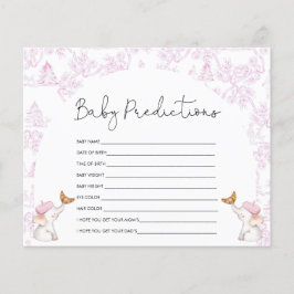 Baby Predictions Rosa Toile Baby Shower Game