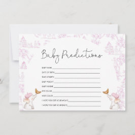 Baby Predictions Rosa Toile Baby Shower Game Inbjudningar