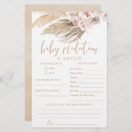 Baby-predikkort för pampas-gräs boho