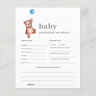 Baby Prediktion och råd Baby Shower Game Boy