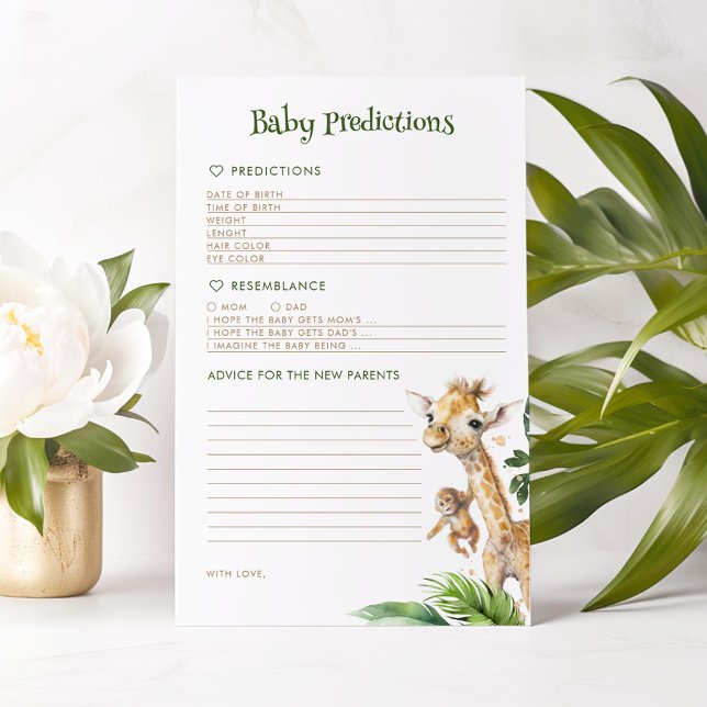 Baby Prediktions and Advice Safari Animals Game (Baby Predictions Safari Animals Game Cards)