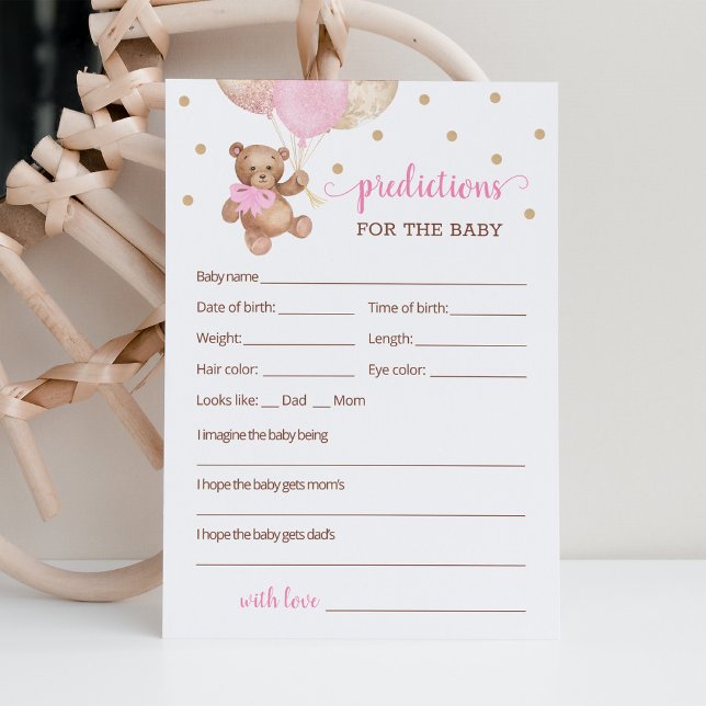 Baby Prediktions for the Baby Shower Nalle Inbjudningar (Skapare uppladdad)