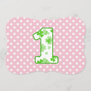 Baby pricker den 1st shamrocken för namn för inbjudningar