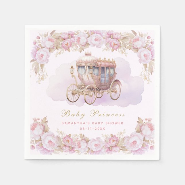 Baby Princess rosa Pappersservett (Framsidan)
