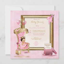 Baby Princess Tutu Krona Guld Rosa Royal Inbjudningar