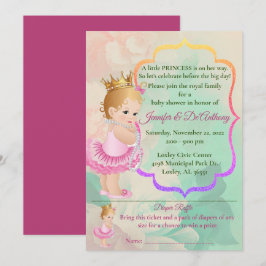 Baby Princess Watercolor Baby Shower Inbjudningar