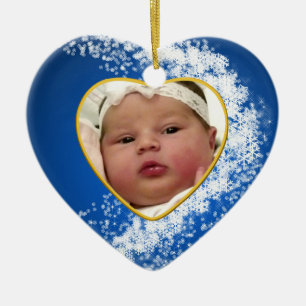 Baby prydnad för jul för fotominnessak julgransprydnad keramik