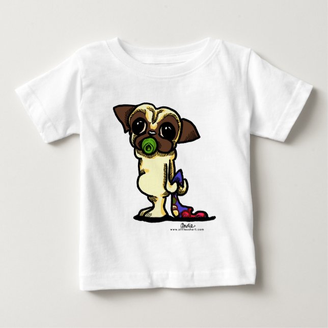 baby PUG {fawn} Tee (Framsida)