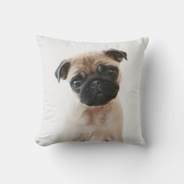 Baby Pug Porträtt Kudde (Framsida)