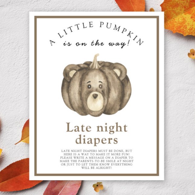 Baby Pumpa Björn Sent nattliga blöjor spel Poster (Skapare uppladdad)