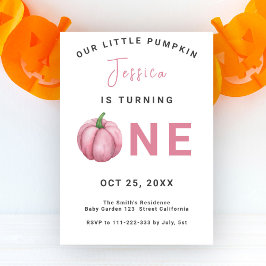 Baby Pumpkin 1st Birthday Party Inbjudningar