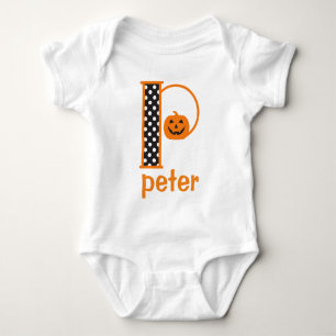 Baby Pumpkin Bodydräkt Halloween Monogram Initial Tröja