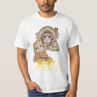 Baby Punch Söt Apa med Plyschleksak T Shirt