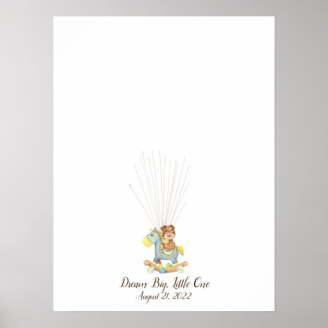 Baby Puppy Fingerprint Guest Bok Poster (Framsidan)