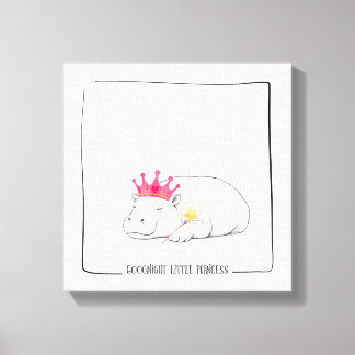 Baby Pygmé Flodhäst Prinsessa Canvas