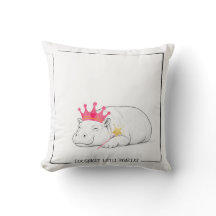 Baby Pygmé Flodhäst Prinsessa Kastkudde