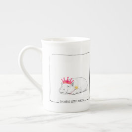 Baby Pygmé Flodhäst Prinsessa Mugg Benporslin Mugg