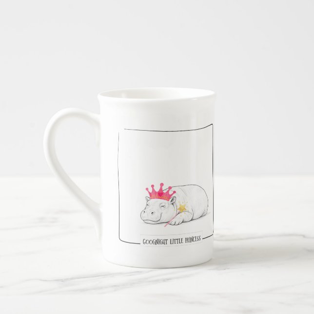 Baby Pygmé Flodhäst Prinsessa Mugg Benporslin Mugg (Vänster)