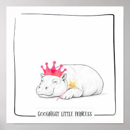 Baby Pygméflodhäst Prinsessa Affisch