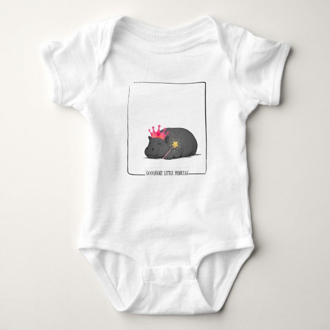 Baby Pygmy Hippo - Goodnight Little Princess T Shirt (Framsida)