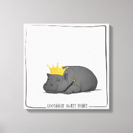 Baby Pygmy Hippo - Goodnight Sweet Prince - Canvas