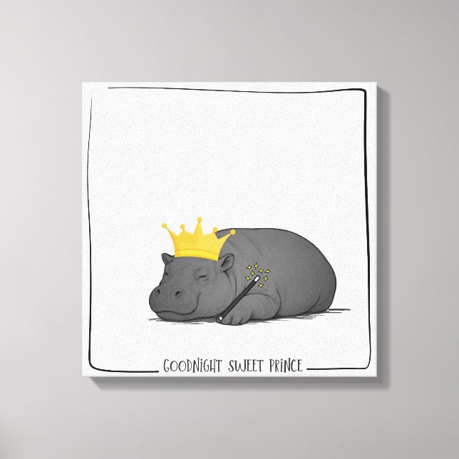 Baby Pygmy Hippo - Goodnight Sweet Prince - Canvas (Framsida)